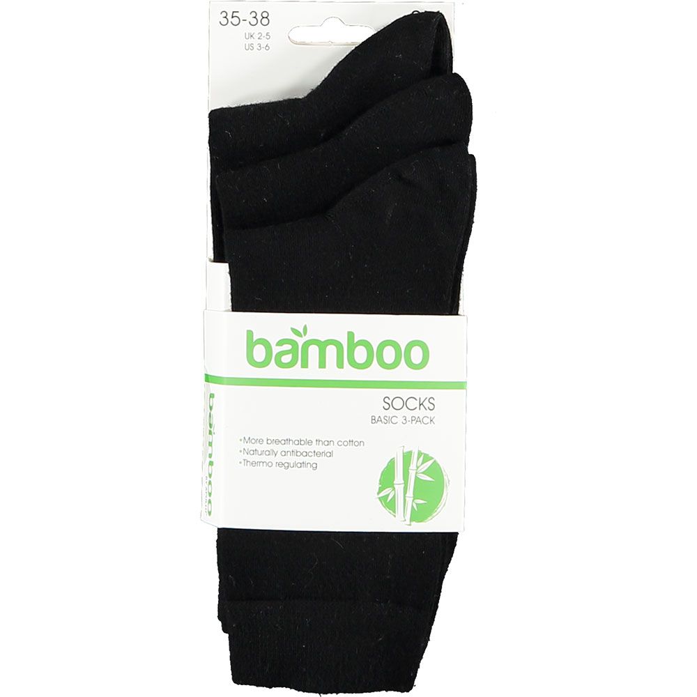 Apollo Sokken Basic Bamboo Zwart 9-pack