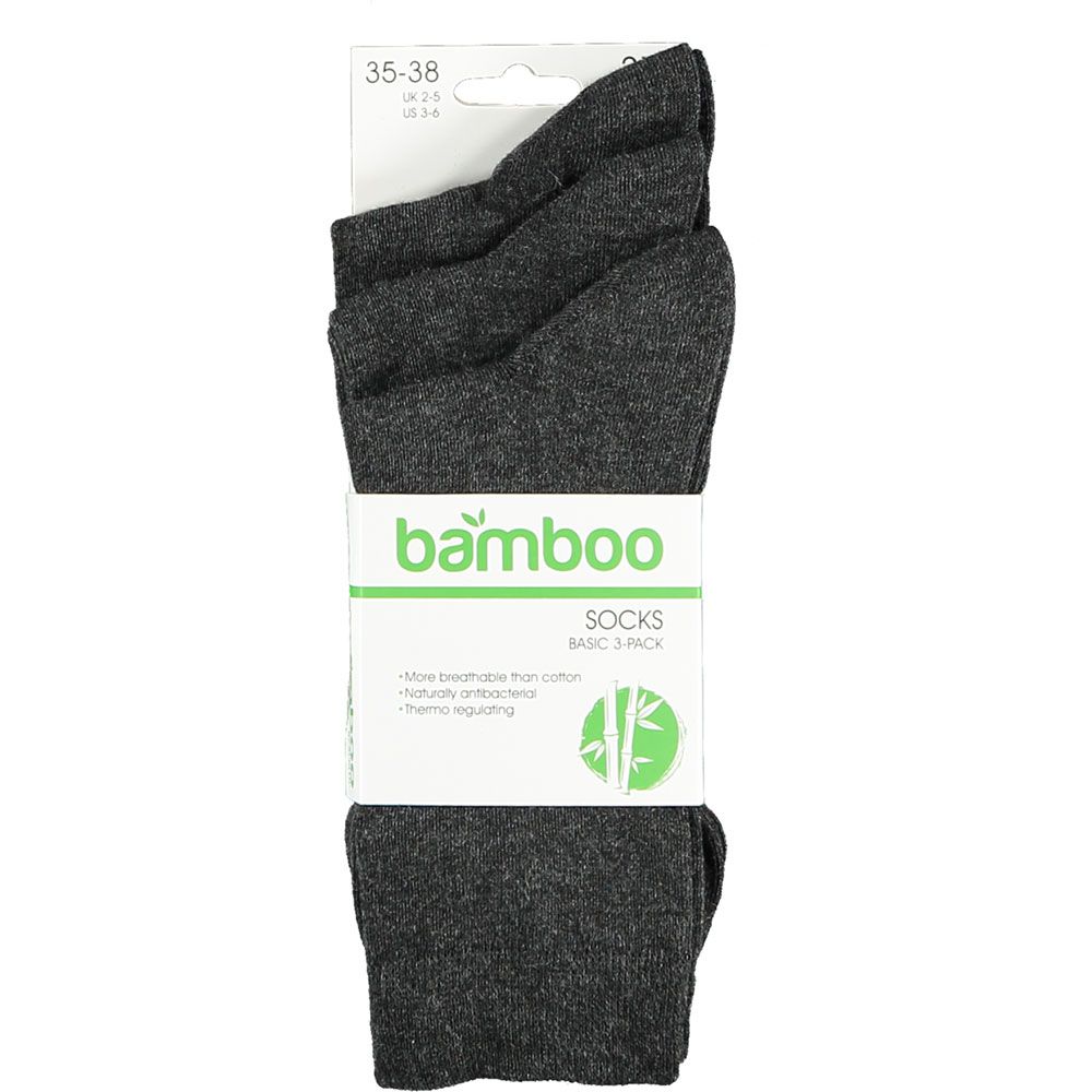 Apollo Sokken Basic Bamboo Antraciet Melange 3-pack