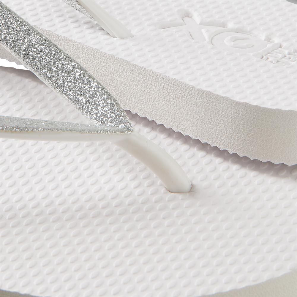 XQ Teenslippers Dames Glitter Wit 