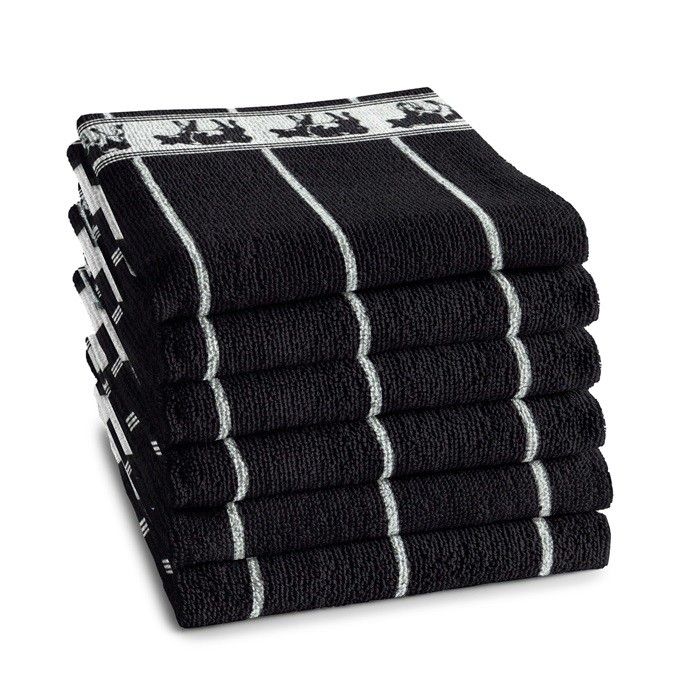 DDDDD Keukendoek Koeien Zwart - 6 stuks