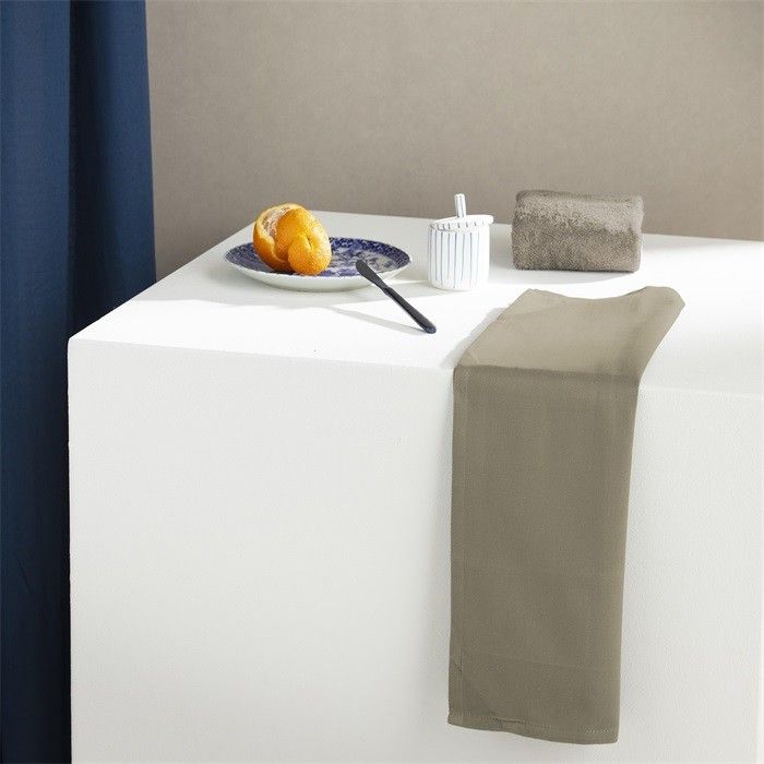 DDDDD Theedoek Logo Taupe - 6 stuks