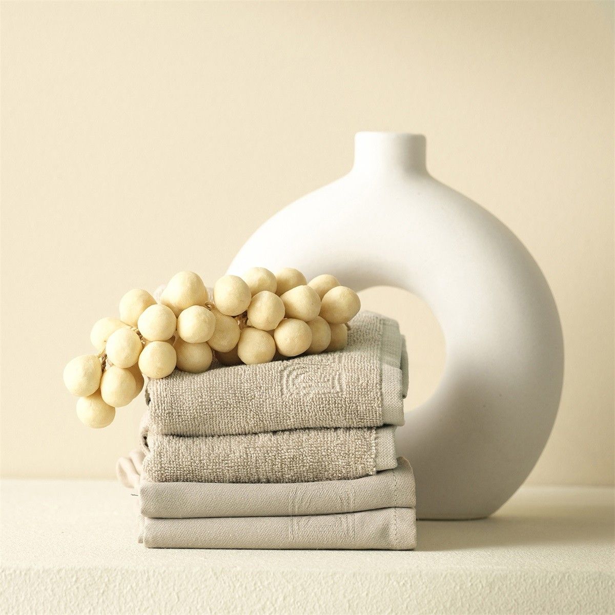 DDDDD Theedoek Logo Taupe - 6 stuks