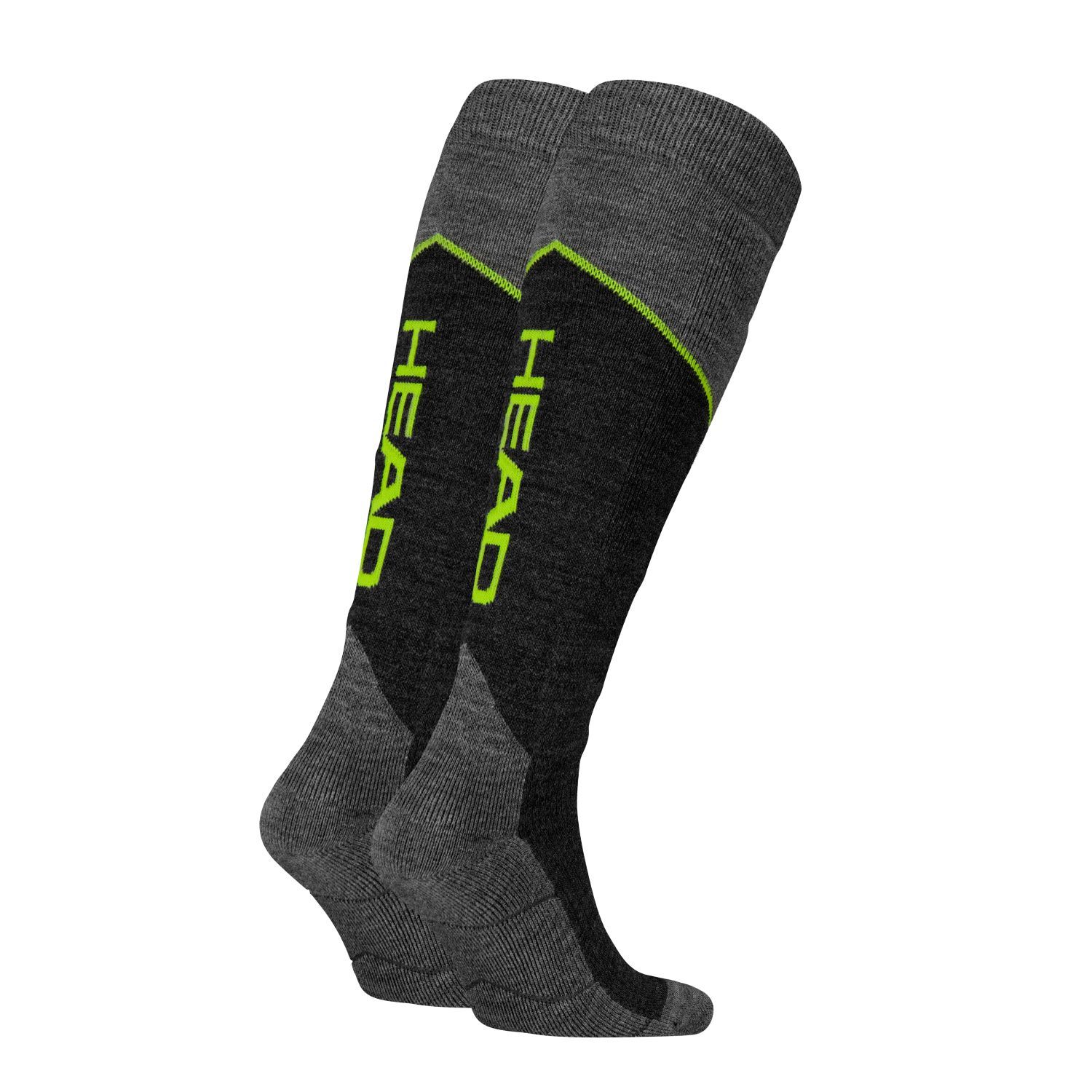 HEAD Skisokken Kneehigh 6-pack Grey Melange / Lime