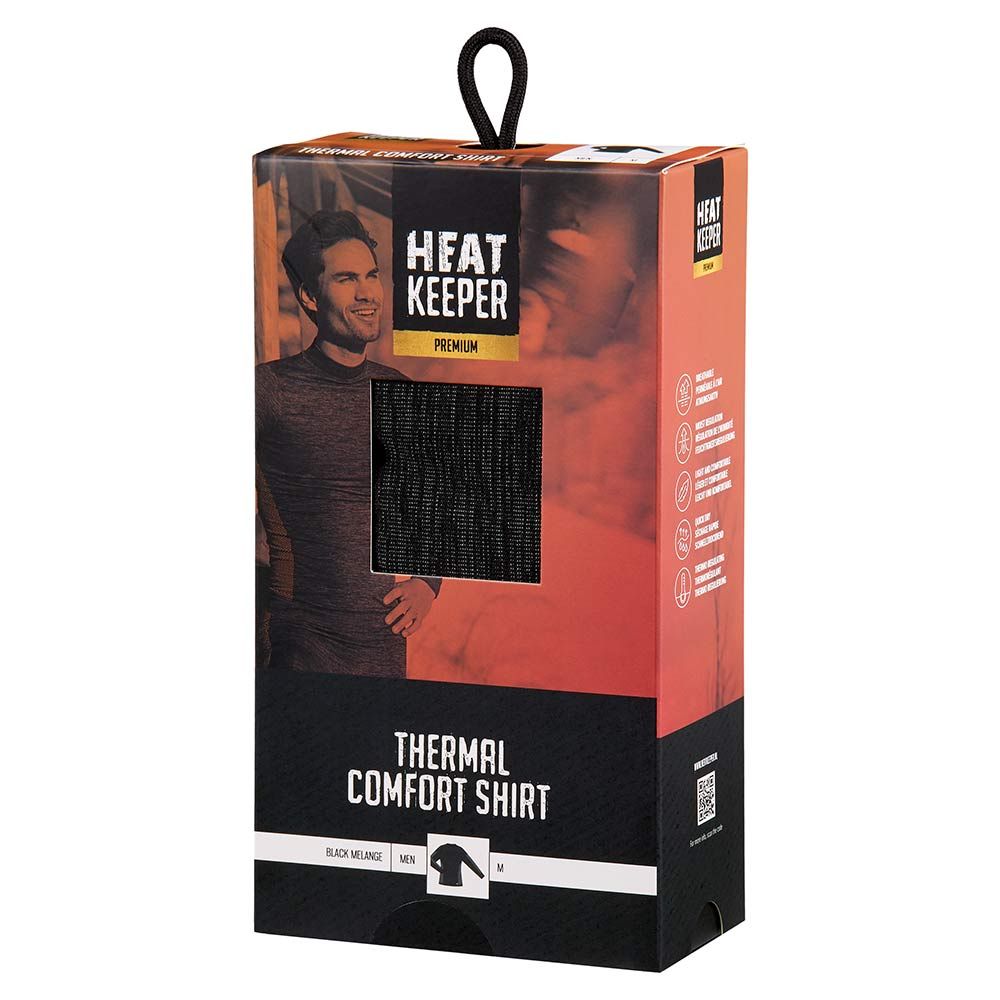 Heatkeeper Thermoset Heren Premium - Thermoshirt + Thermo Legging - Zwart Melange
