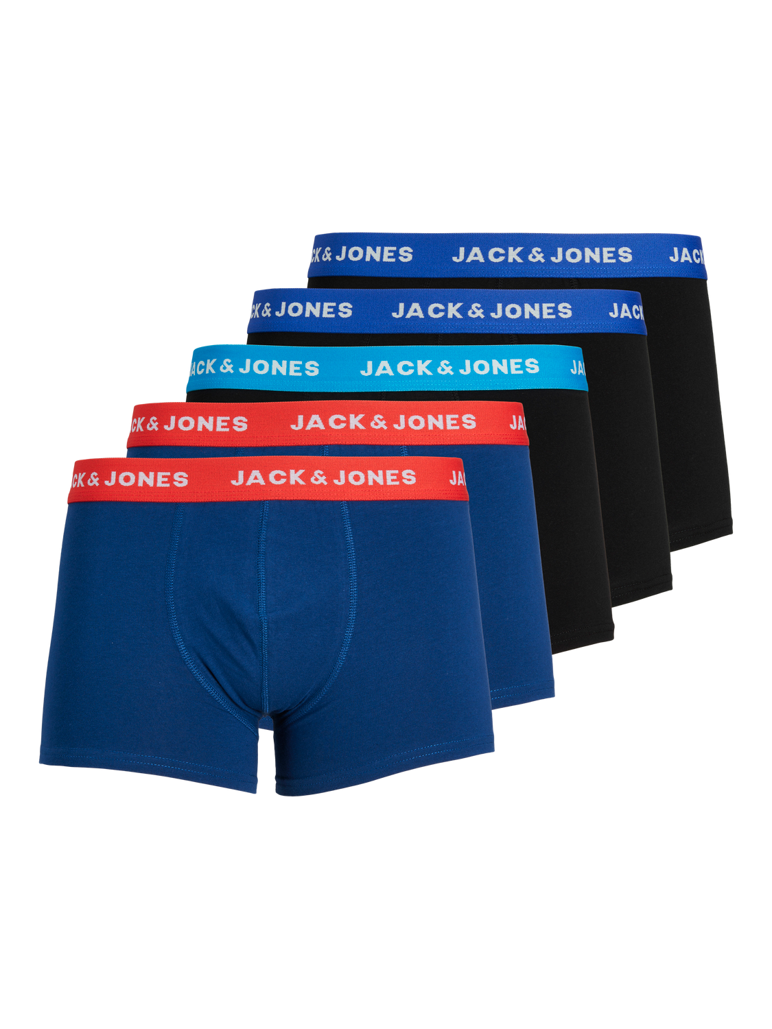 Jack & Jones Boxershorts JACLEE Trunks 5-pack Blauw / Zwart