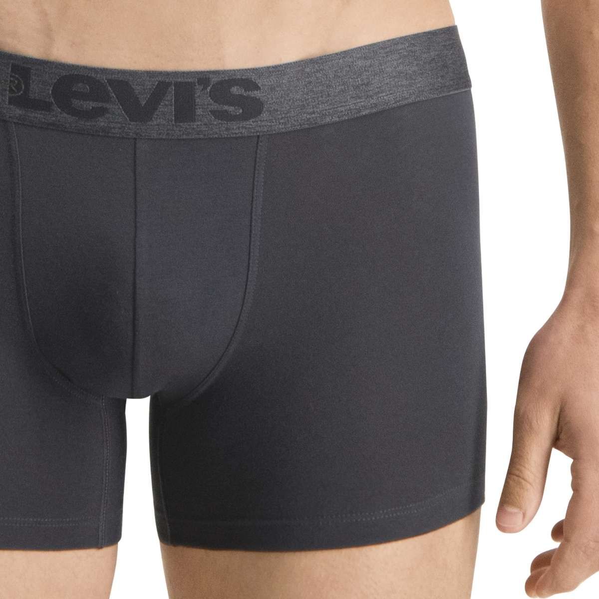 Levi's Boxershorts Melange WB Organic Cotton 2-pack Zwart