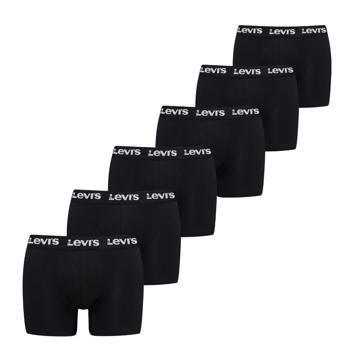 Levi's Boxershorts Repeat Logo 6-pack Zwart