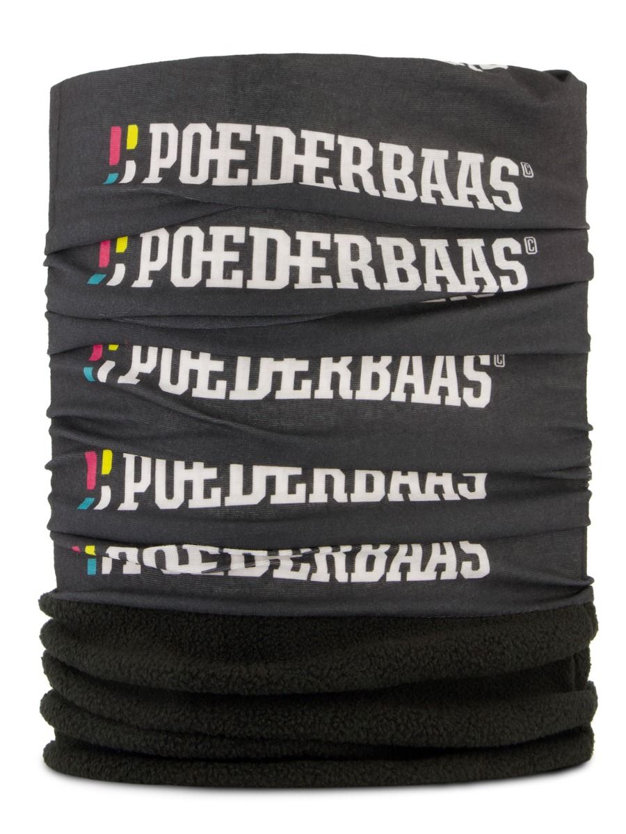 Poederbaas Nekwarmer Zwart Logo