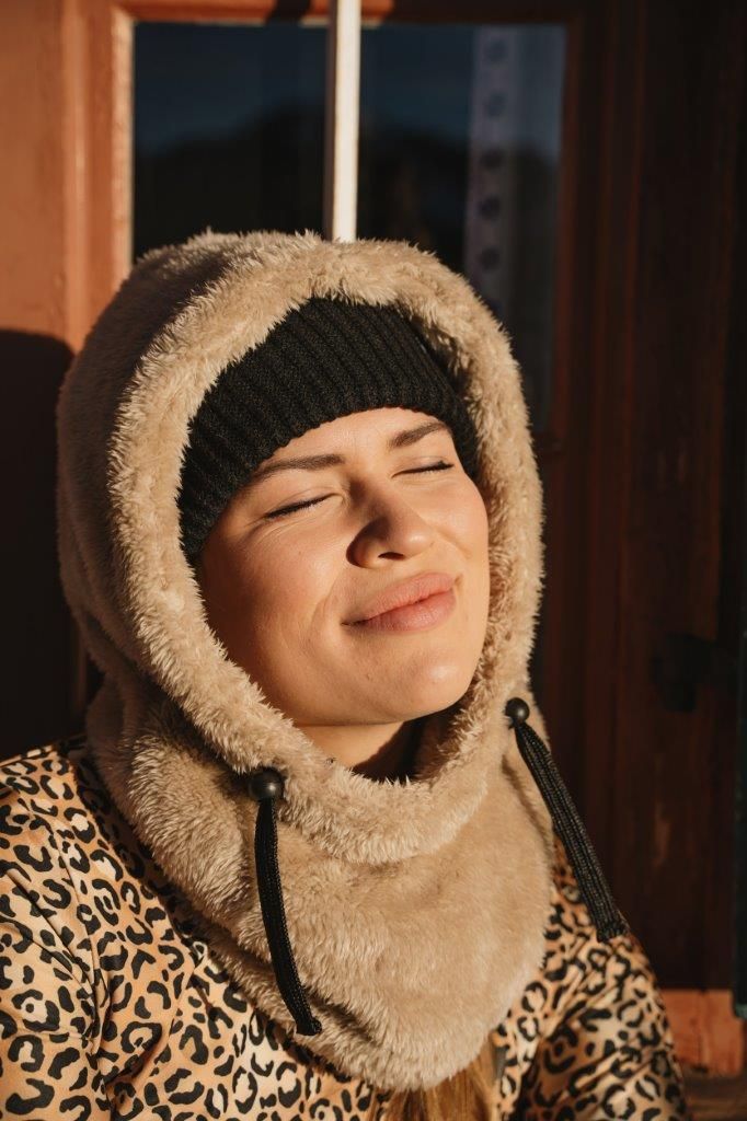 Poederbaas Balaclava Dames Fluffy Zand