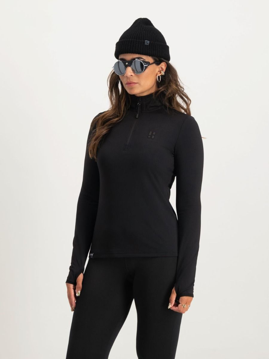 Poederbaas Midlayer Pully Dames Four Seasons Lightweight Zwart