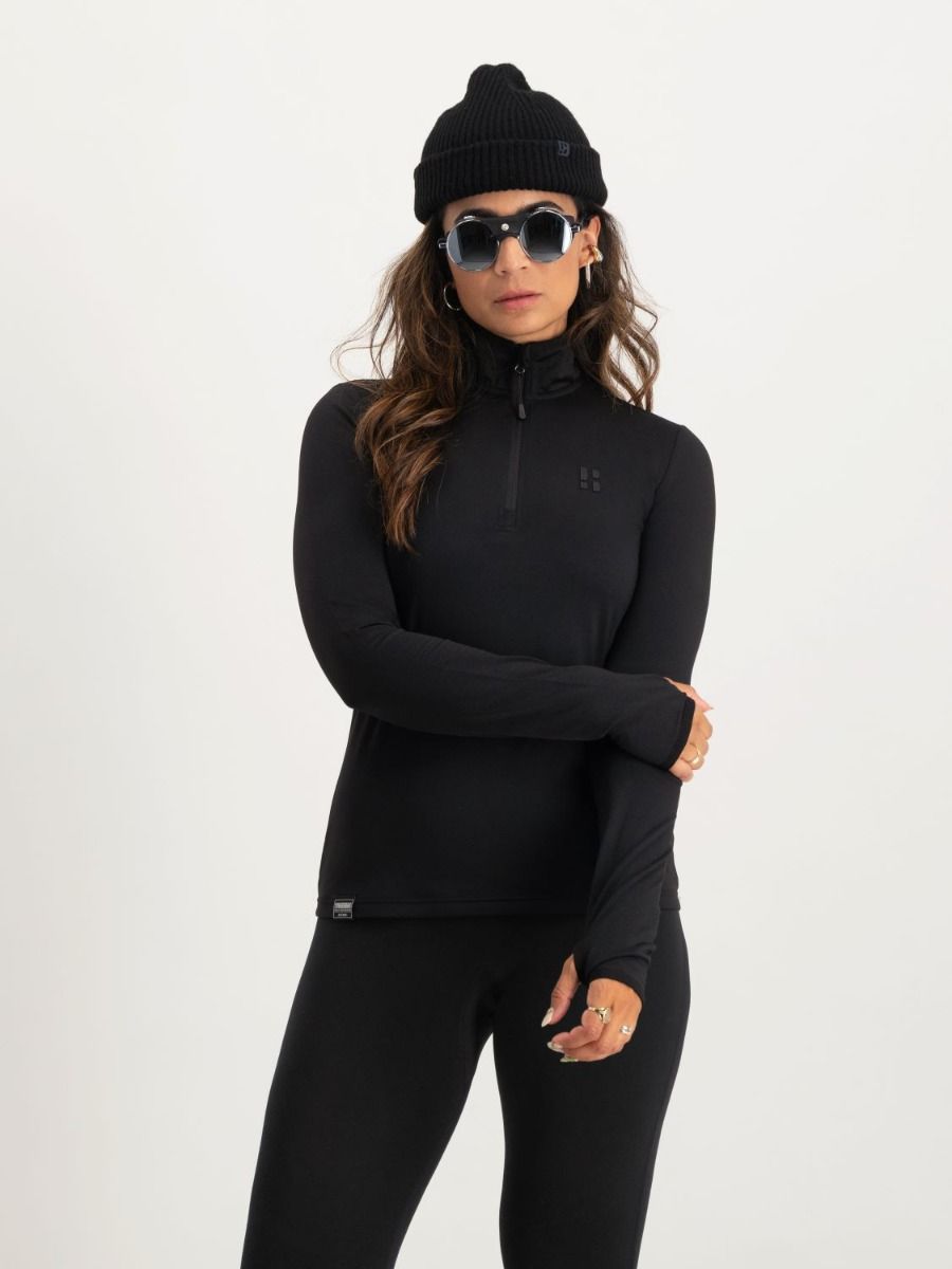 Poederbaas Midlayer Pully Dames Four Seasons Lightweight Zwart