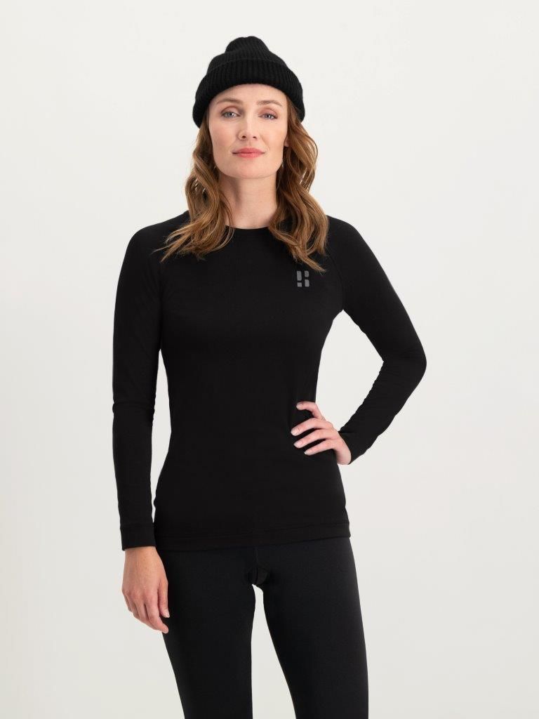 Poederbaas Thermoset Dames Lightweight - Thermoshirt + Thermolegging - Zwart