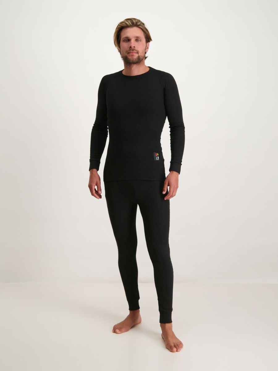 Poederbaas Thermoset Heren Pro- Thermoshirt + Thermolegging - Zwart