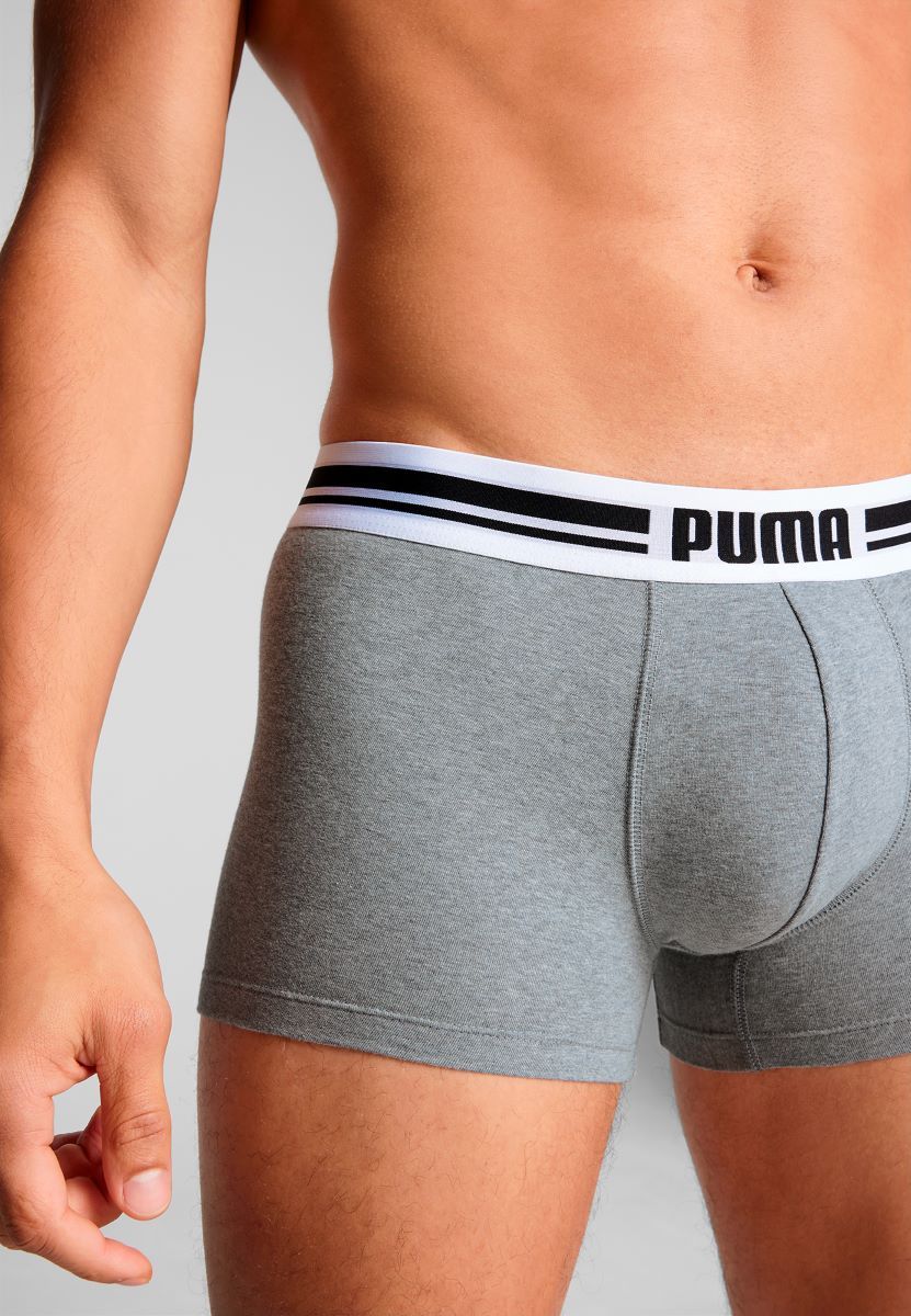 Puma Boxershorts Everyday Placed Logo 2-pack Grey Melange / Black