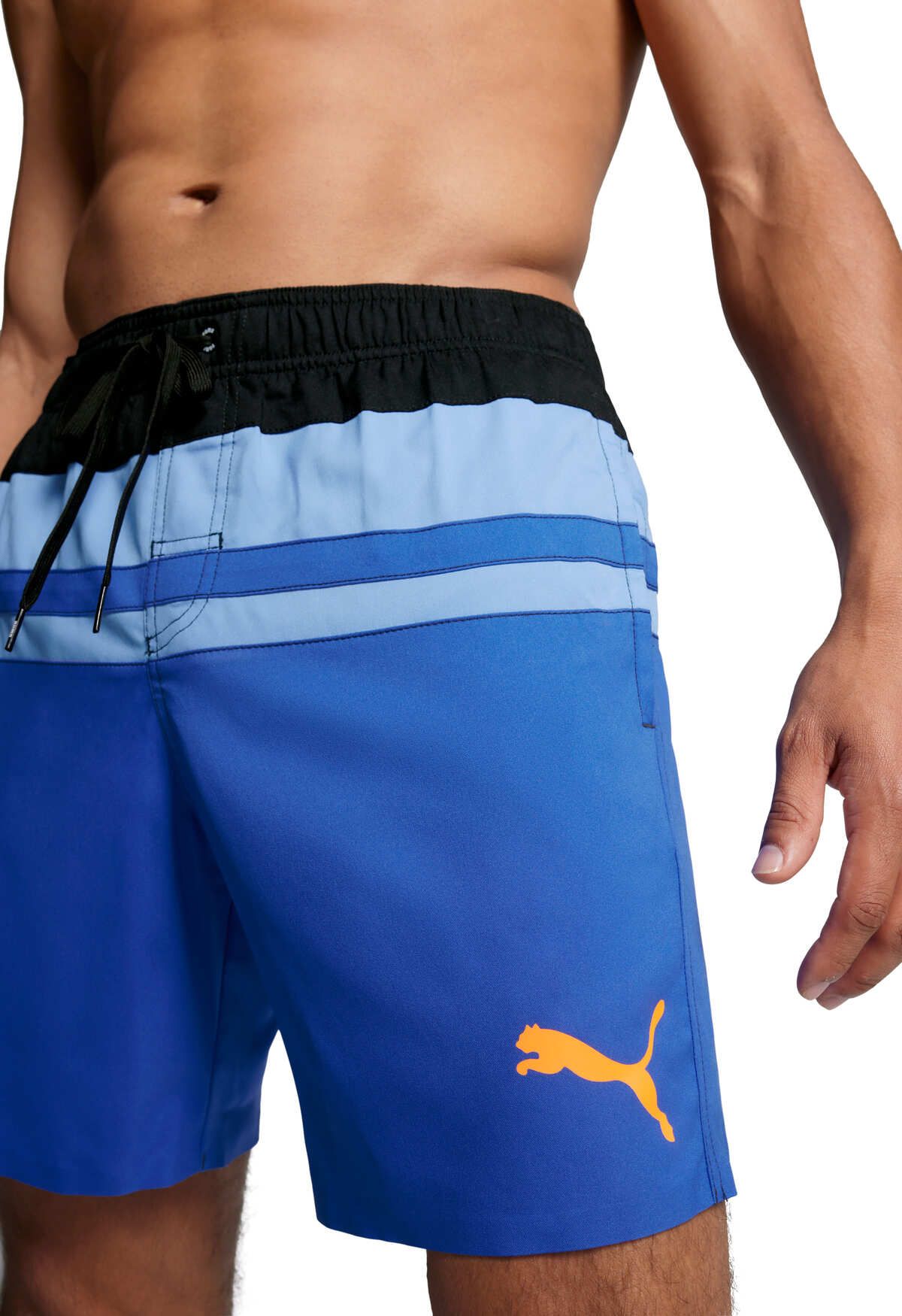 Puma Zwembroek Heren Heritage Stripe Mid Shorts Benjamin Blue Combo