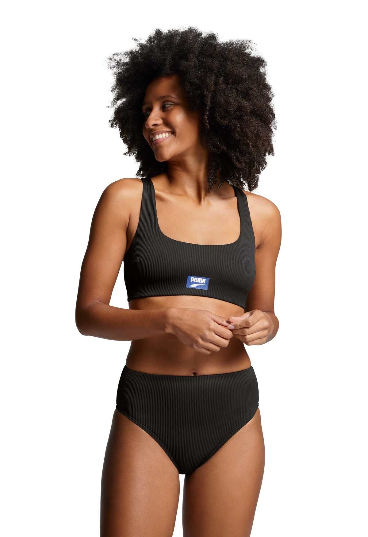 Puma Zwemtop Ribbed Scoop Neck Top Black Combo