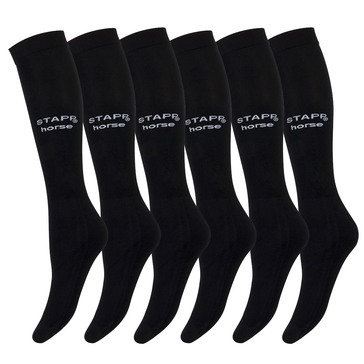 STAPP Horse Paardrijsokken Ultra Fine 6-pack Zwart