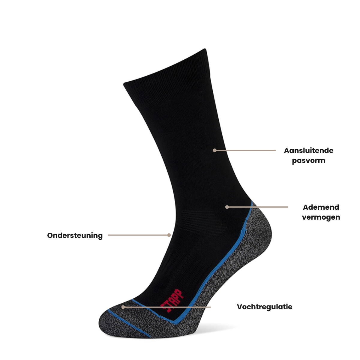 STAPP Wandelsokken Techno Boston Cool 3-pack Zwart