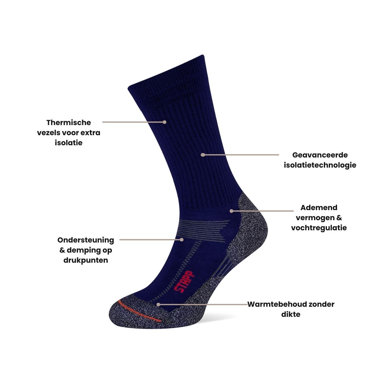 STAPP Thermosokken Techno Boston 3-pack Marine