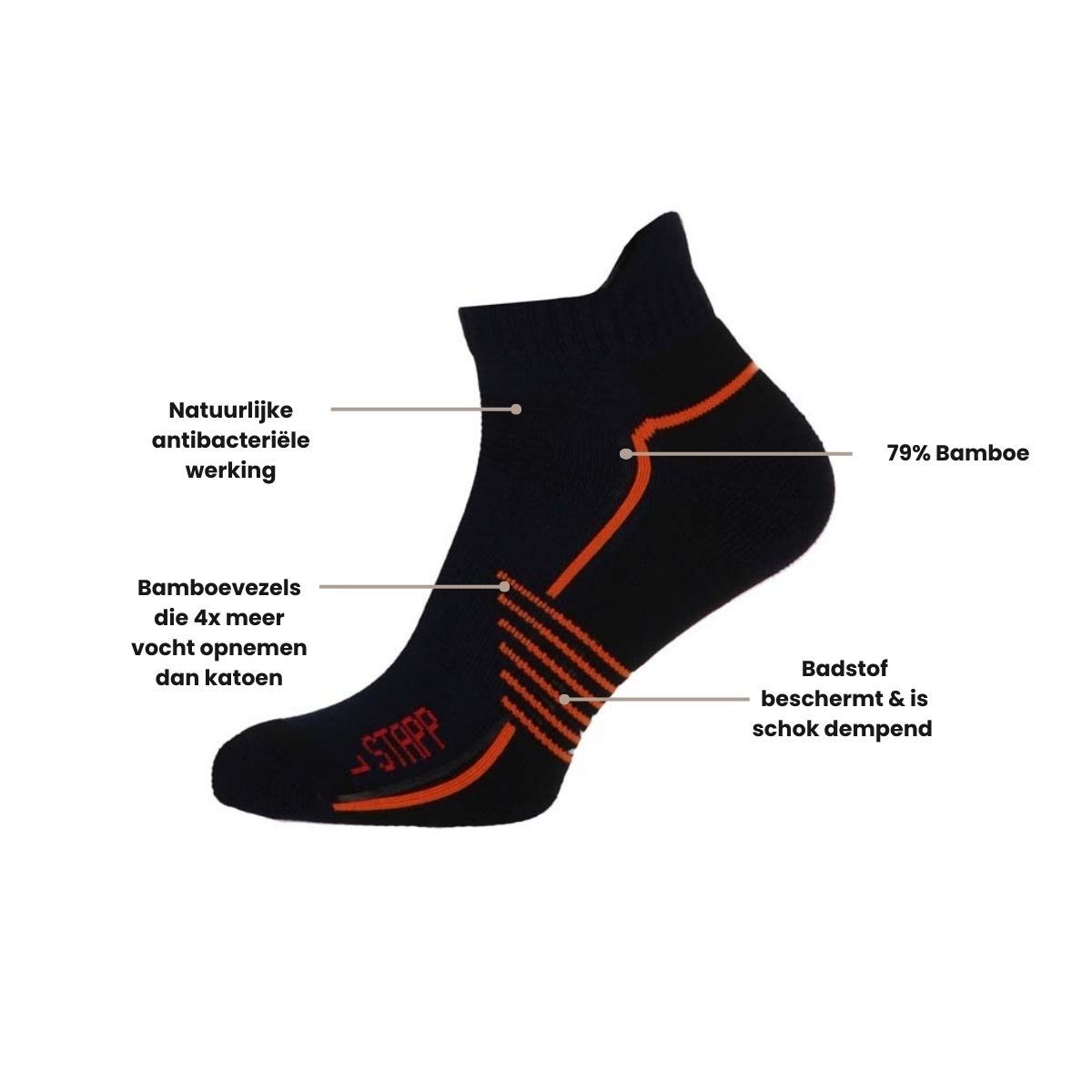 STAPP Wandelsokken Sneaker Active Outdoor Bamboe Marine