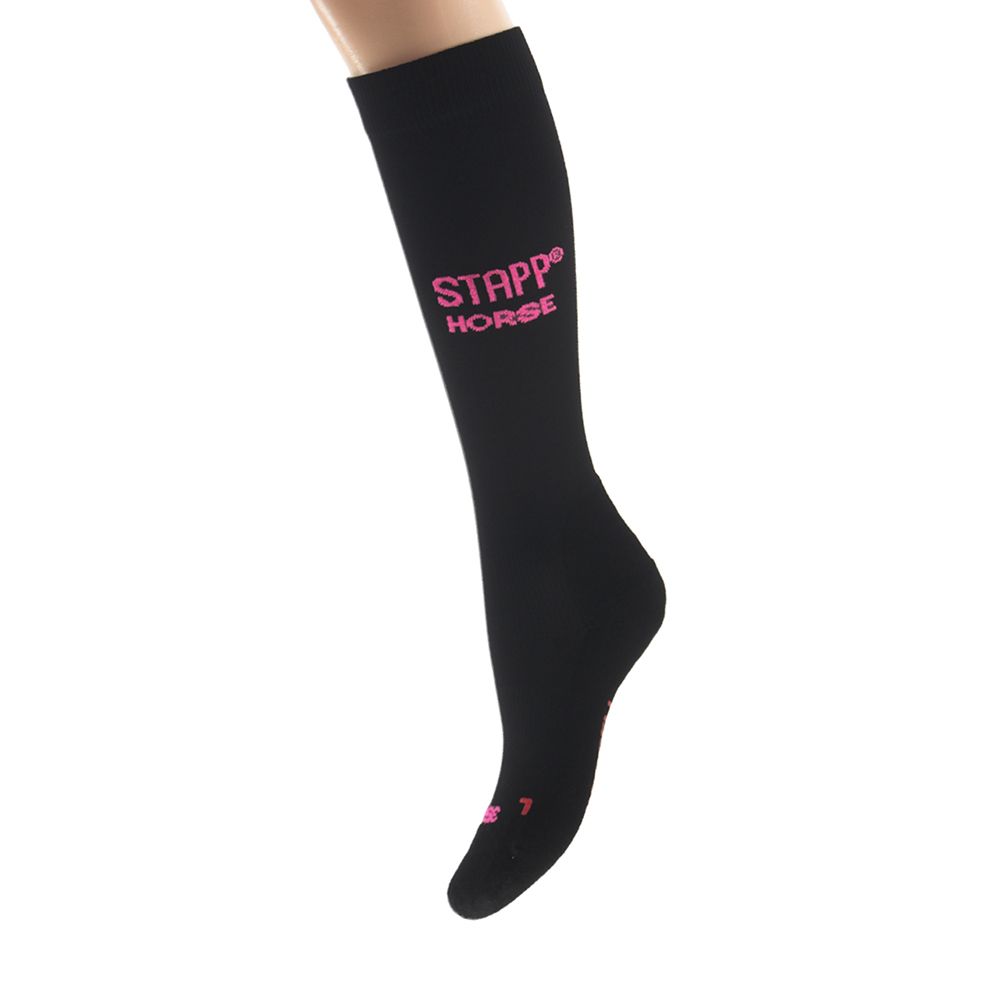 STAPP Horse Paardrijsokken Deocell 4-pack Zwart / Roze