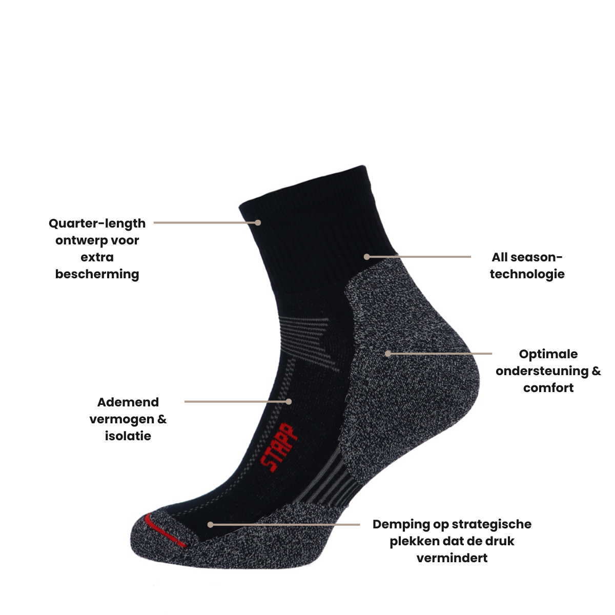 STAPP Wandelsokken Techno Boston All Season Quarter 3-pack Marine