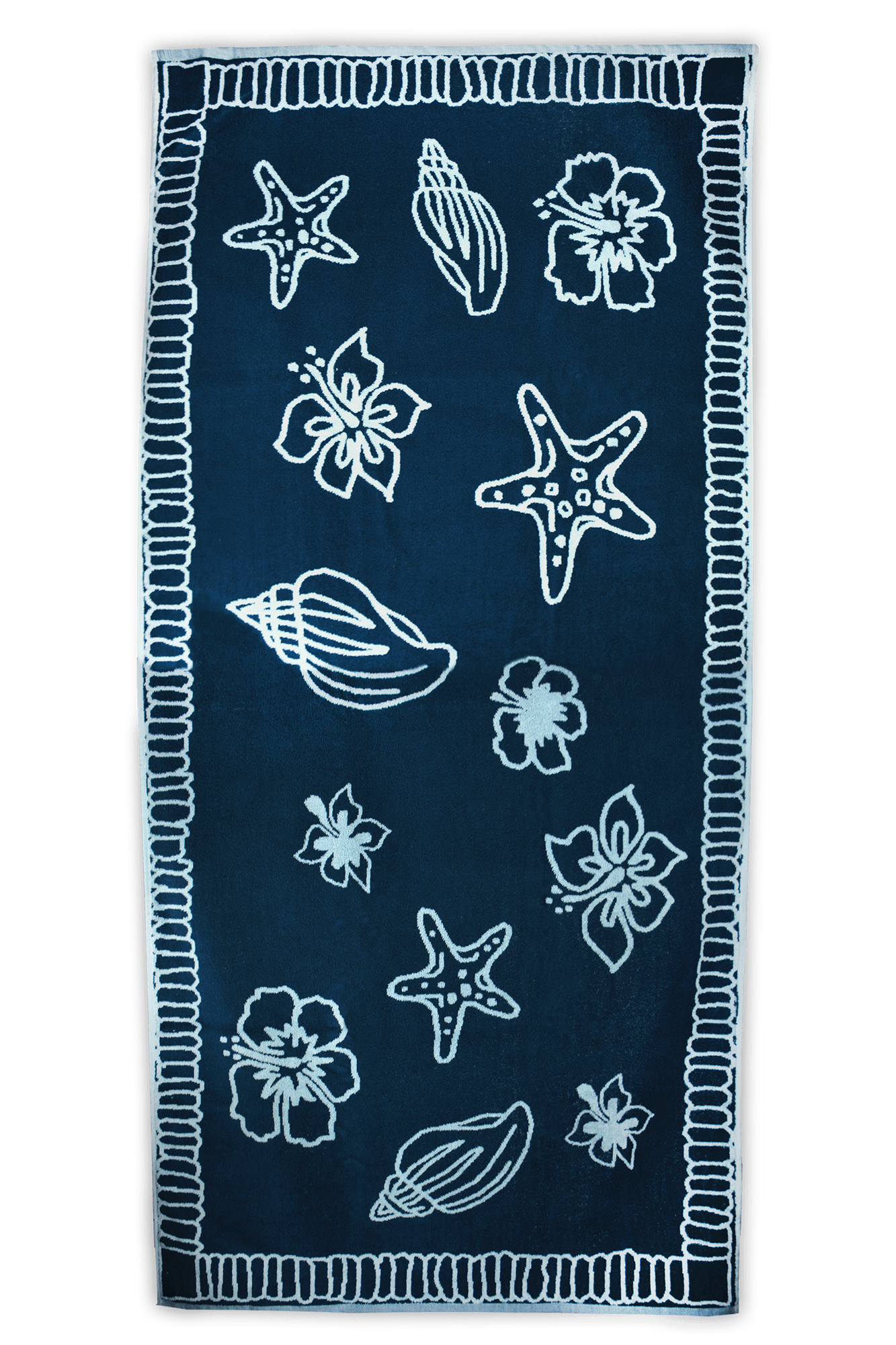 The One Towelling Strandhanddoek Hawaii 90 x 190cm Navy/Light Blue