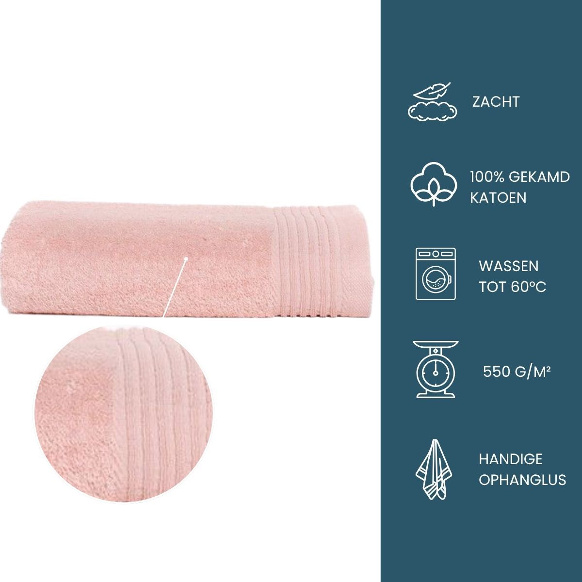 The One Baddoek Deluxe 60x110 cm 550 gram Salmon