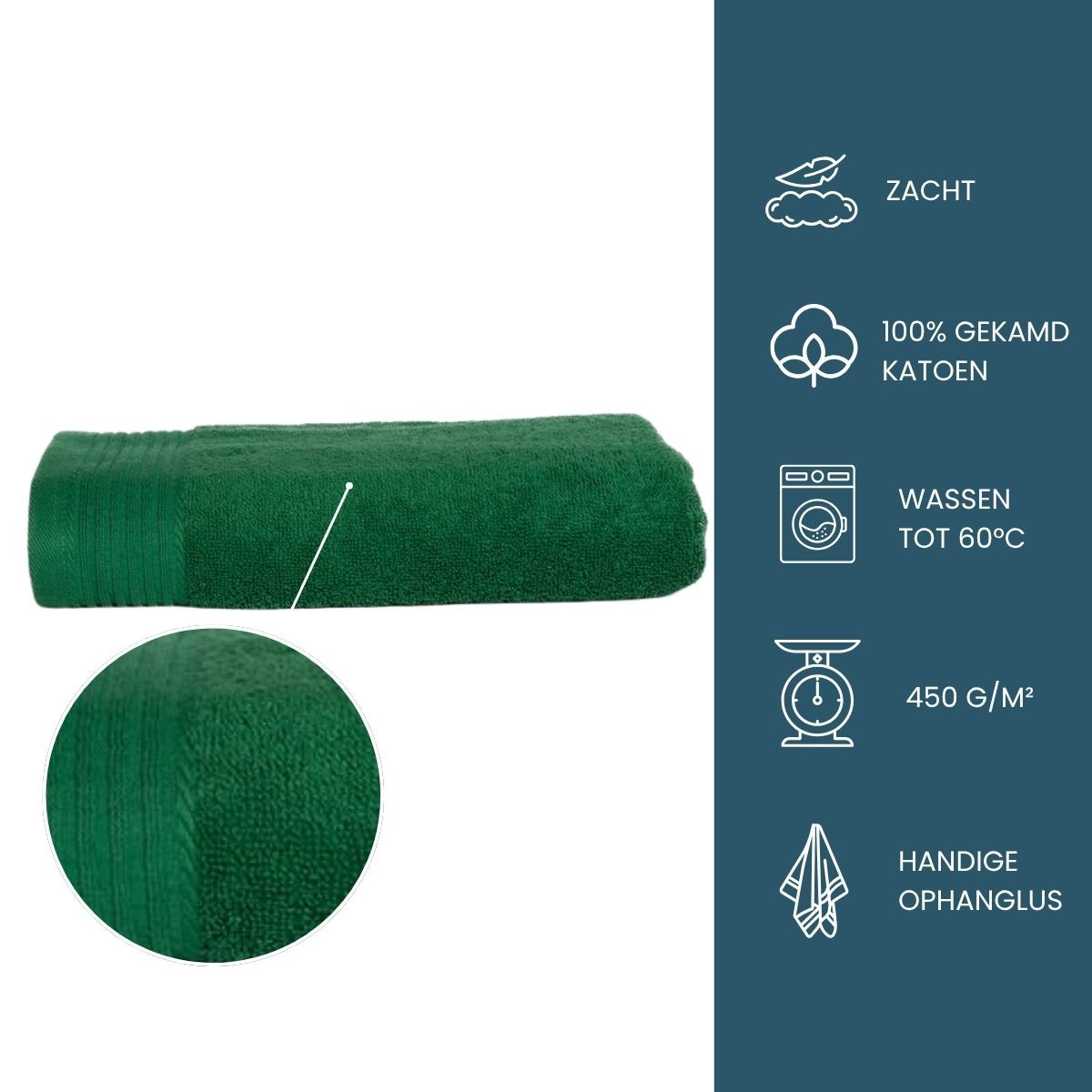 The One Badhanddoek 450 gram 70x140 Groen
