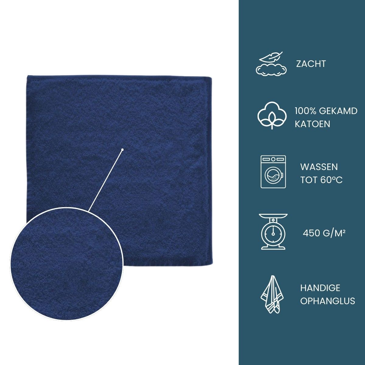 The One Gastendoek 450 gram 30x30 cm Navy