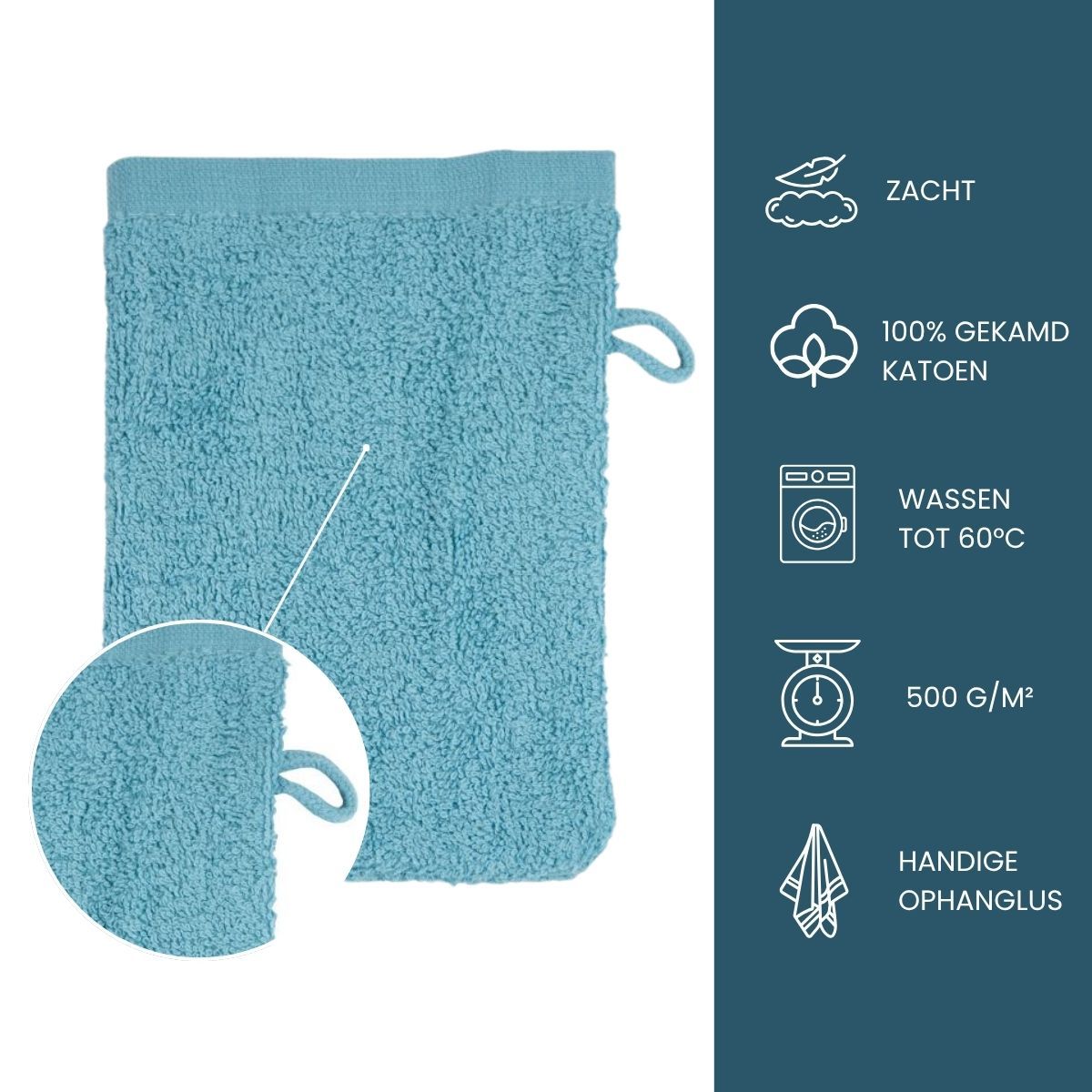 The One Washandjes Petrol - 10 stuks
