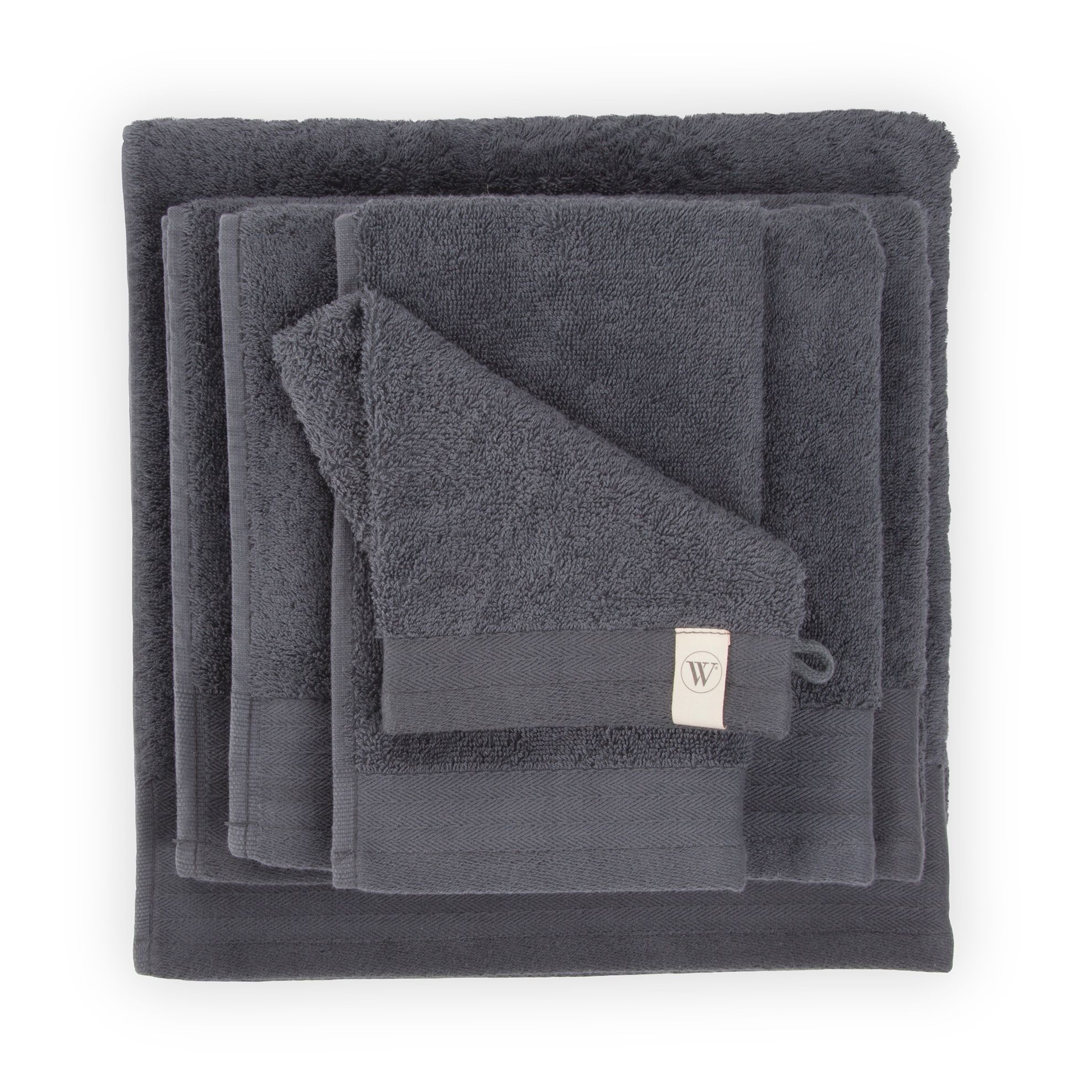Walra Soft Cotton Washandje 16x21 cm 550 gram Antracite - 2 stuks