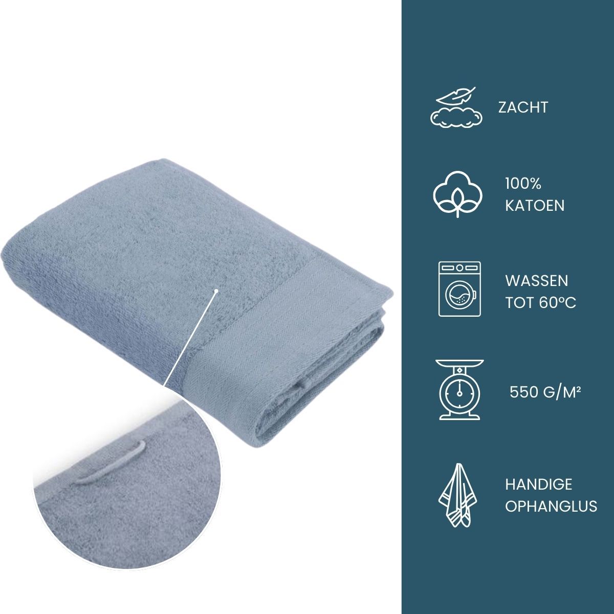 Walra Soft Cotton Baddoek 50 x 100 cm 550 gram Blue