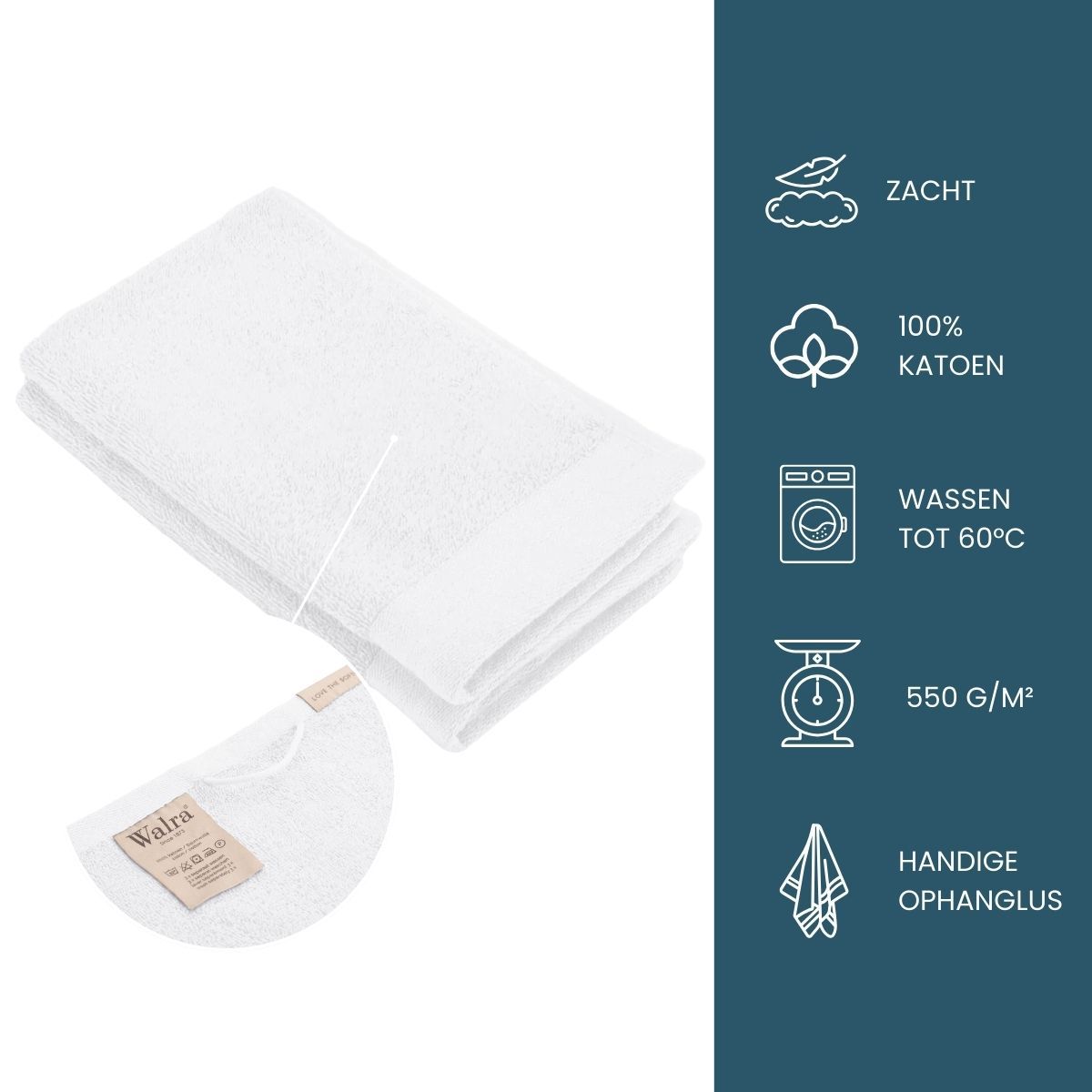 Walra Soft Cotton Gastendoekjes 30x50 cm 550gram White - 8 stuks