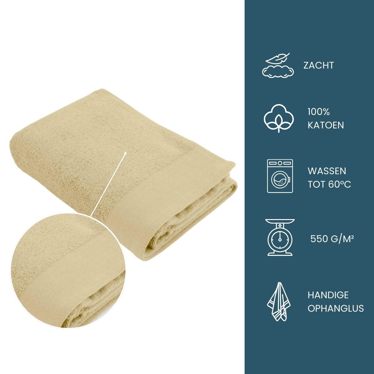 Walra Soft Cotton Handdoek 60 x 110 cm 550 gram Maisgeel - 6 stuks