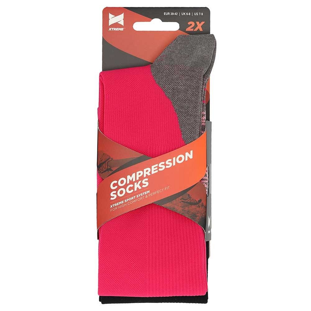 Xtreme Compressie Sokken Hardlopen 6-pack Multi Pink