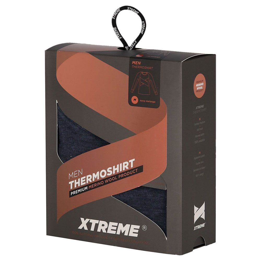 Xtreme Thermoshirt Heren Merino Wol Navy Melange