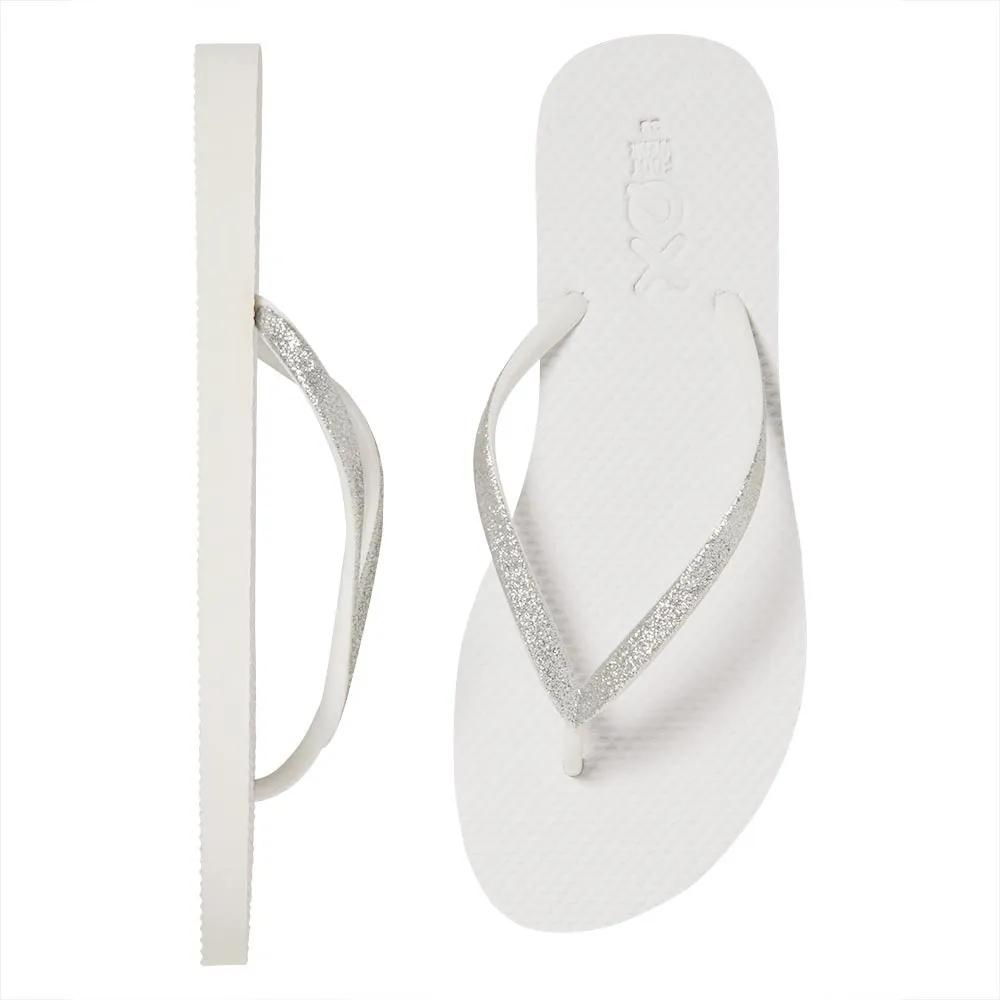 XQ Teenslippers Dames Glitter Wit 
