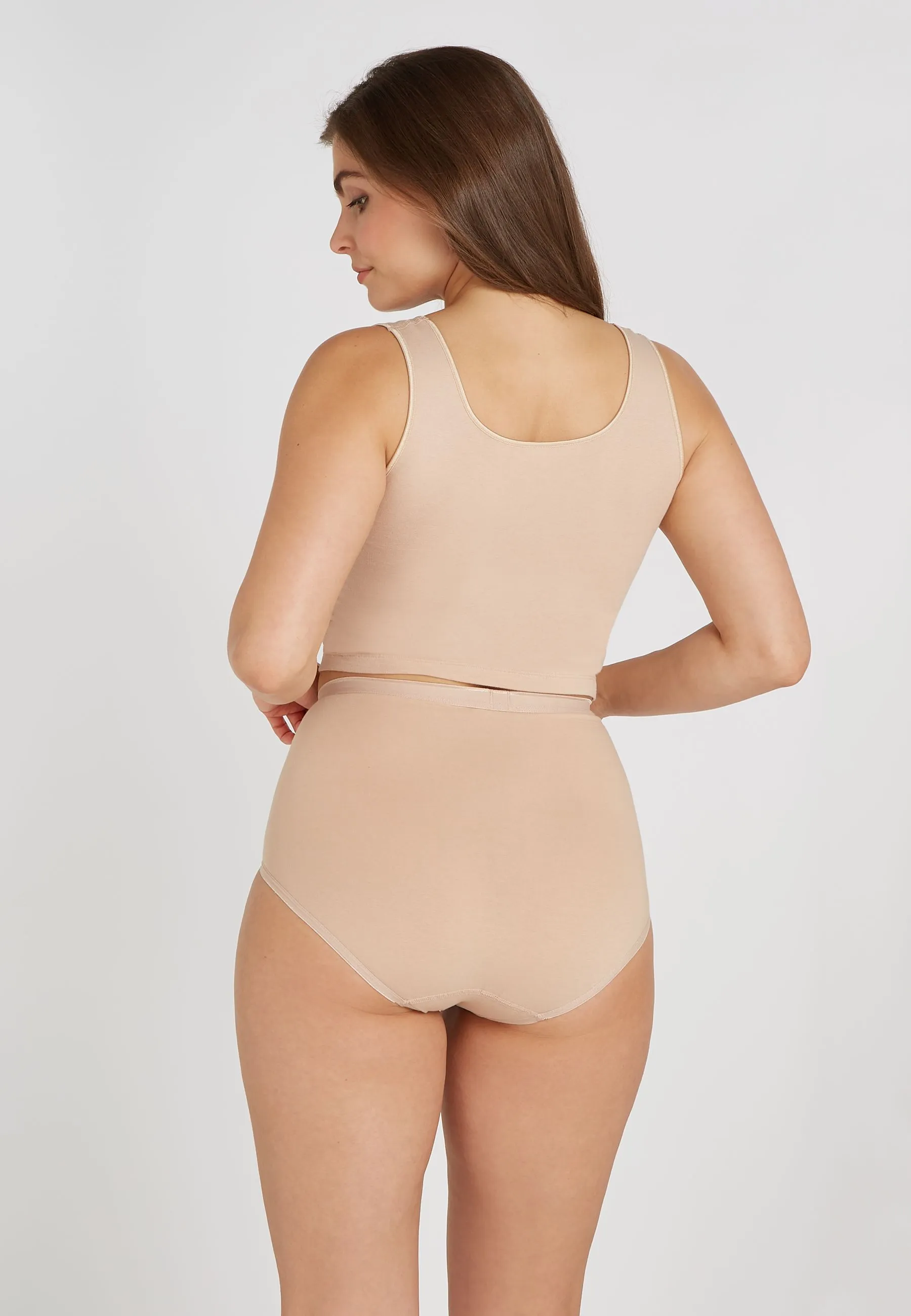 Ten Cate Basics Organic Cotton Stretch High Waist Slip 4-pack Beige