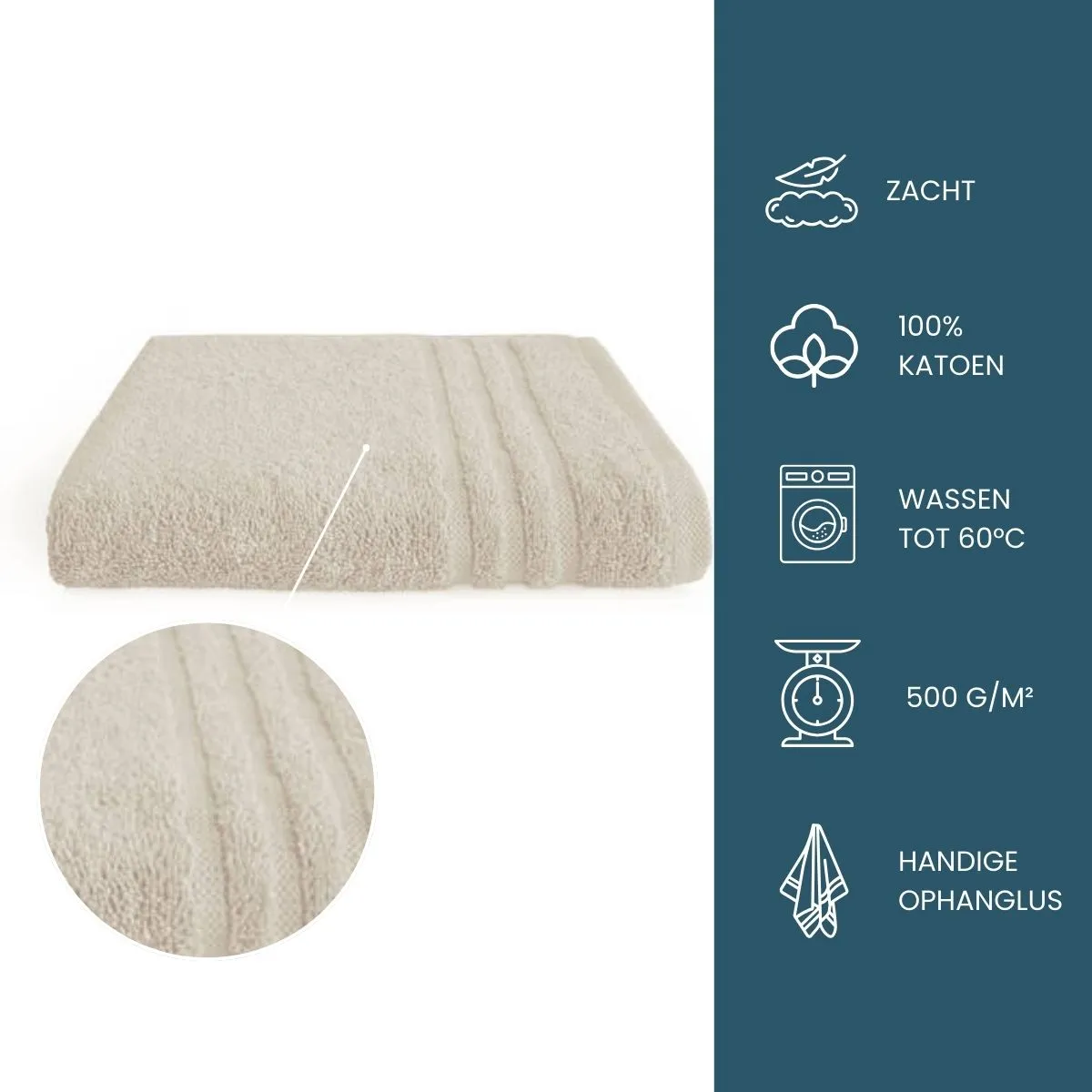 Byrklund Handdoek 70x140 cm 500gram Beige