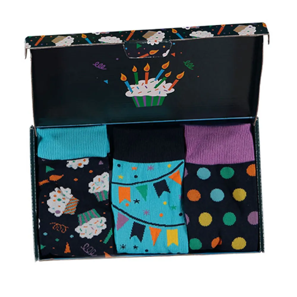 Apollo Sokken Giftbox Verjaardag Heren Balloons & Dots met gratis wenskaart