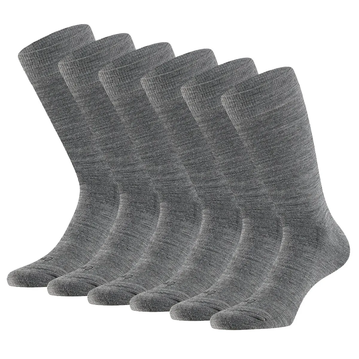 Apollo Merinowollen Sokken Badstof Zool 6-pack Medium Grey Melange