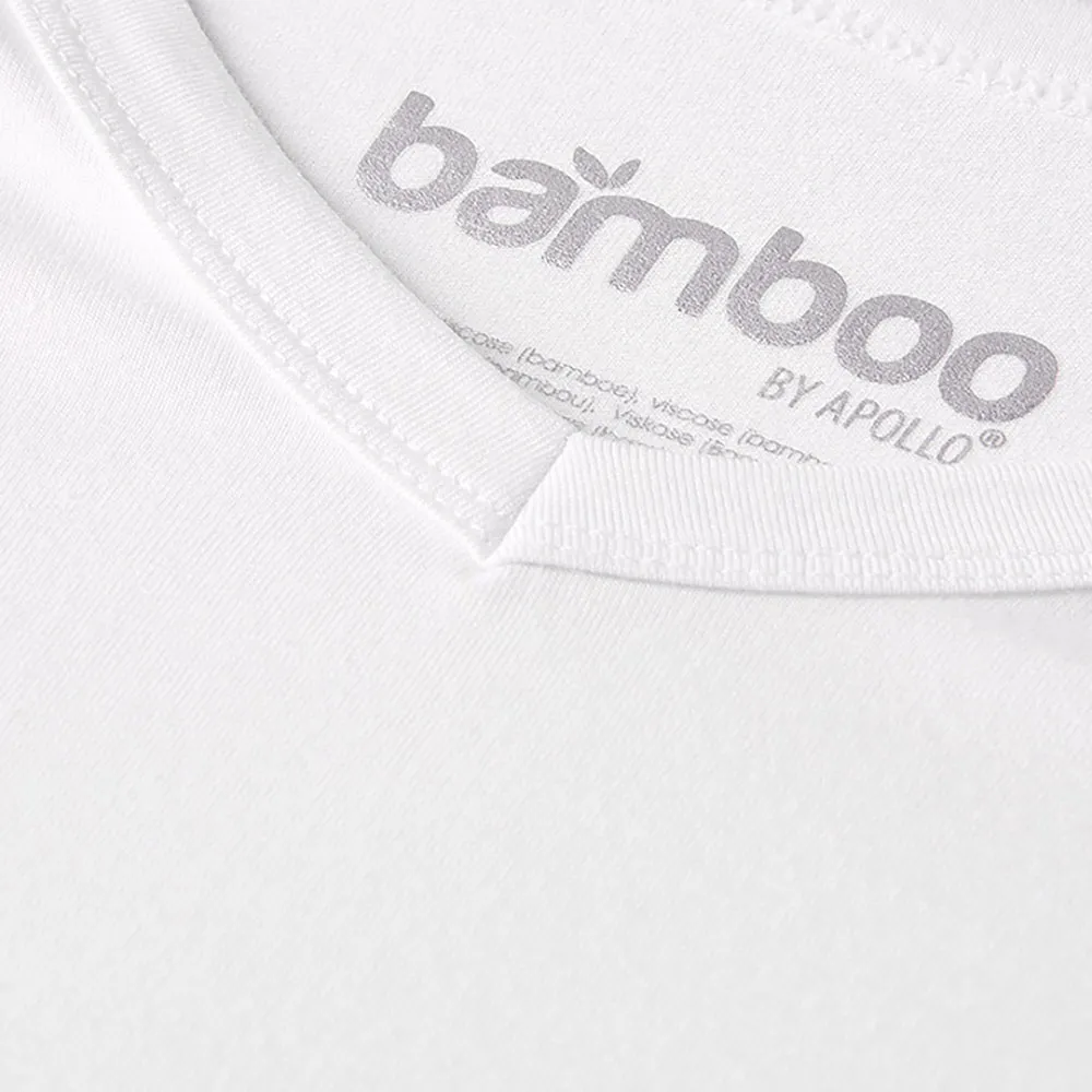 Apollo T-shirt Heren Bamboo Basic V-neck Wit 4-pack