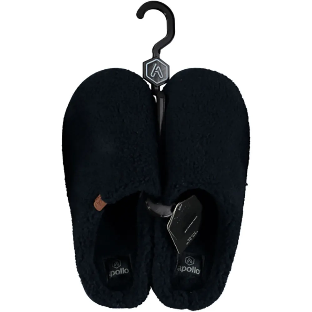 Apollo Pantoffels Heren Teddy Wol Navy
