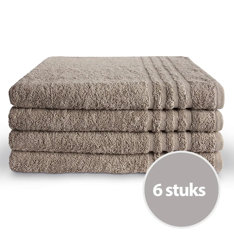 Byrklund Handdoek 70x140 cm 500gram Taupe - 6 stuks