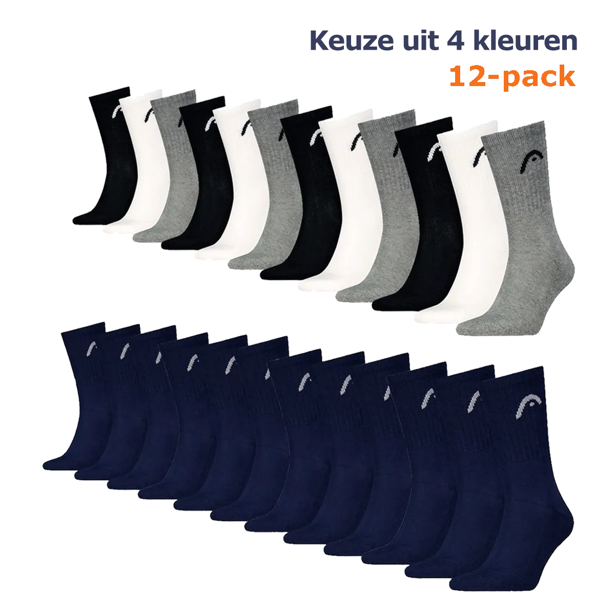 HEAD Sportsokken Training 12-pack - Keuze uit 4 kleuren