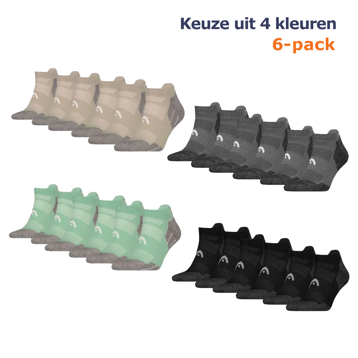 HEAD Wandelsokken All Climates Hiking Sneaker 6-pack - Keuze uit 4 kleuren
