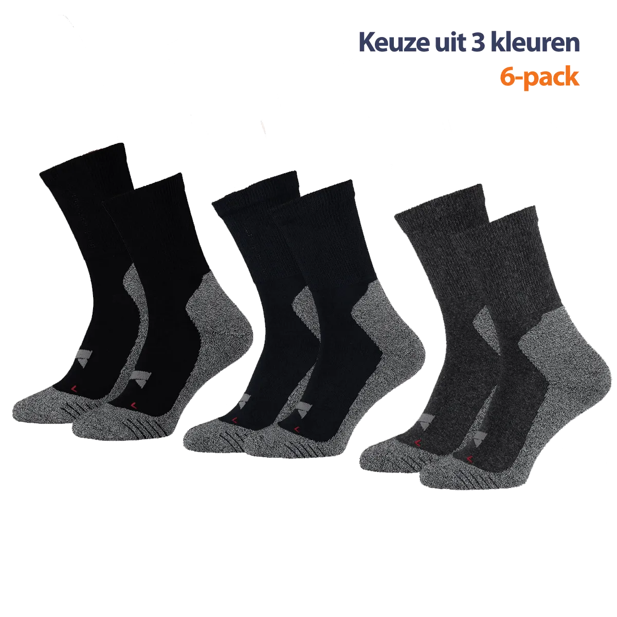 Xtreme Sockswear Hiking Sokken 6-pack - Verkrijgbaar in 3 kleuren