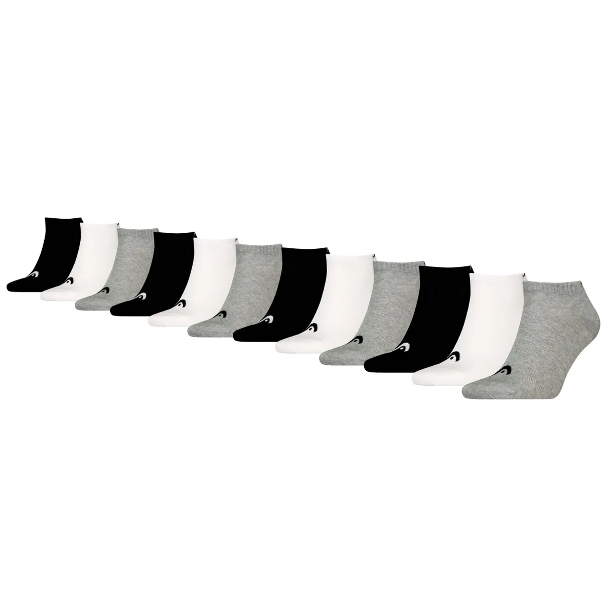HEAD Sneakersokken Training 12-pack Grijs / Wit / Zwart
