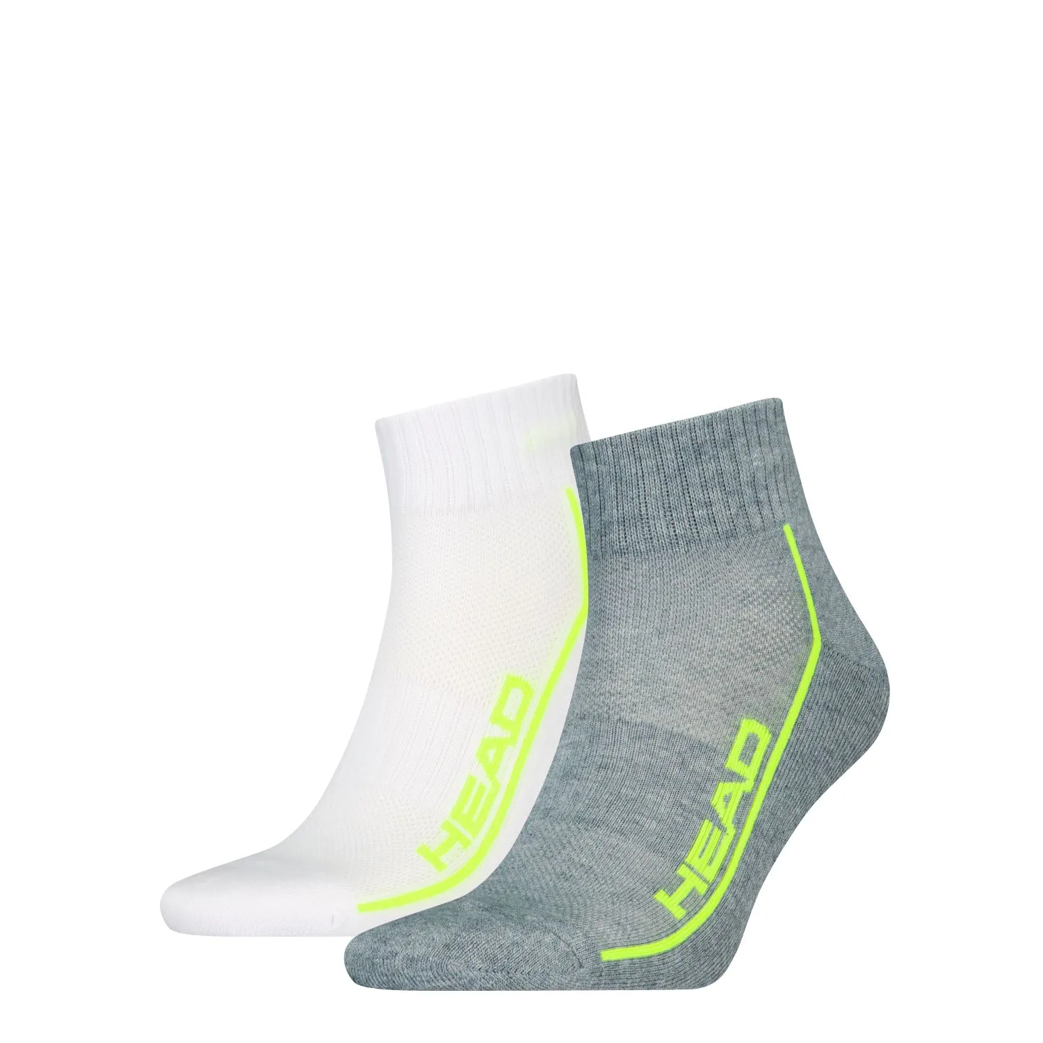 HEAD Quartersokken Performance 2-pack Grey Melange / Wit